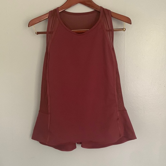EUC Athleta Aura Racerback Peplum Soft Rose Athleisure from Workout to Work Tank - Picture 5 of 9